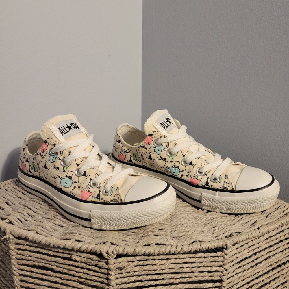 Rare Converse Chuck Taylor All Star Cat Dog Party Hat Pastel Teen 4 EU 36.5